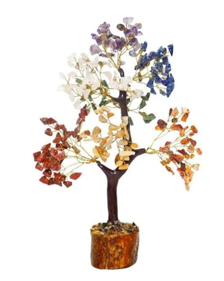 Crystal Tree Good Luck Showpiece for Home Decor Items Crystals Gemstones Bonsai Money Tree for Good Luck, Decoration Gift Item (Seven Chakra)