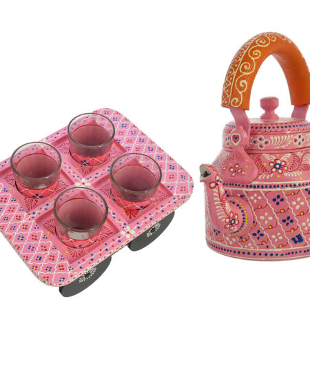 ALUMINIUM TEA KETTLE WITH 4 GLASS